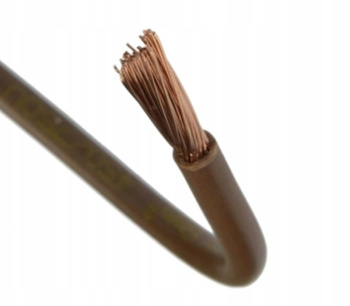 Przewód Kabel Jednożyłowy z Żyłą Giętką Brązowy 6mm2 1m