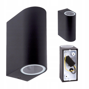 Kinkiet Zewnętrzny Oprawa LED Lampa Ogrodowa IP44 2xGU10 35W Czarna