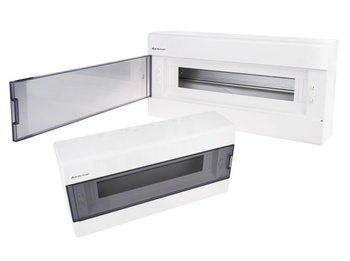 Rozdzielnica Natynkowa Skrzynka z klapką i listwami Biała 1x18 SRn 18 ABS