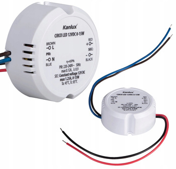 Kanlux Zasilacz Elektroniczny do Taśm LED Dopuszkowy Circo 12V DC 15W