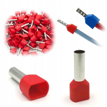 Tulejki Izolowane Kablowe Podwójne 10mm 1mm2 100Szt.