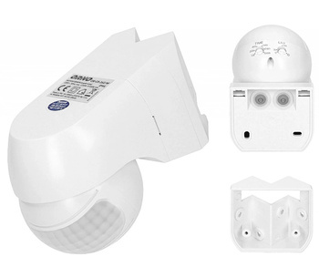 Zewnętrzny Czujnik Ruchu Zmierzchu LED Regulacja Natynkowy 220 st. 1200W