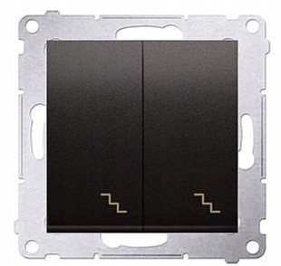 SIMON 54 Włącznik Schodowy Podwójny 2x CZARNY MAT