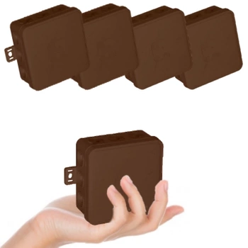 VIPLAST Puszka Natynkowa Hermetyczna Na Klik IP54 75x75x41 mm Brązowa 5 szt