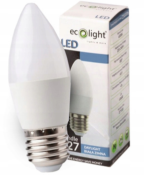 Żarówka LED Ledowa Świeczka 5W E27 Barwa biała zimna 6500K