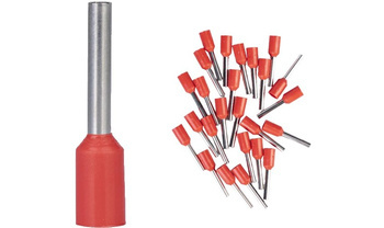 Tulejki Kablowe Izolowane Końcówka Miedziana 1 mm2 25 szt. Czerwona