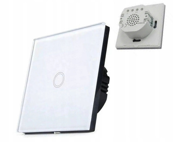 WESA Pojedynczy Włącznik Światła Dotykowy Szklany biały  230V