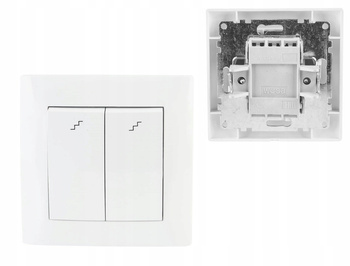 WESA Łącznik Włącznik Podwójny Schodowy Podtynkowy Biały  10A 230V