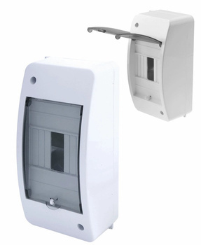 Rozdzielnica Natynkowa z Klapką Biała RNTO 1x4 bez listew PE/N