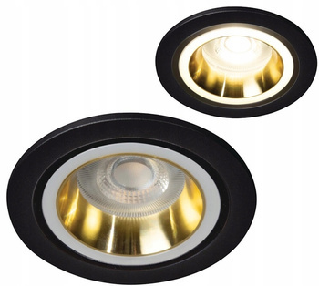 Oprawa Oczko Sufitowe Pierścień Dekoracyjny GU10 10W Feline Czarno- Złote