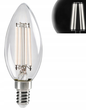Kanlux Żarówka LED Świeczka Ozdobna Biały Filament 4,5W=40W E14 Ciepła