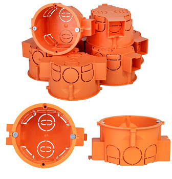 Puszka Elektryczna Podtynkowa Płytka do Łączenia Pomarańczowa 60mm 100szt