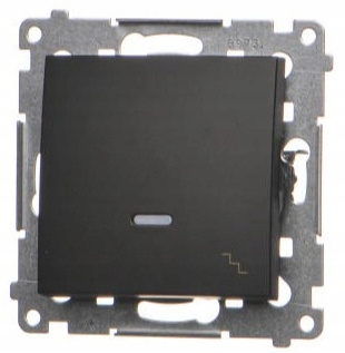 SIMON 54 Włącznik Pojedynczy Łącznik Schodowy Podświetlany LED CZARNY MAT