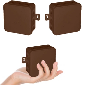 VIPLAST Puszka Natynkowa Hermetyczna Na Klik IP54 75x75x41mm Brązowa 3szt