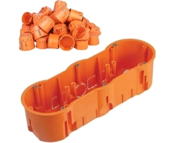 Puszka Elektryczna Podtynkowa Potrójna Głęboka Pomarańczowa 60 mm PK60 6szt