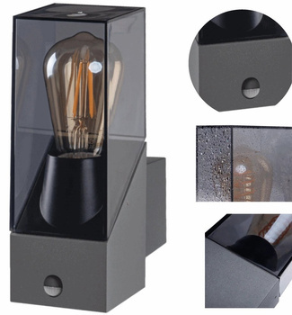 Kinkiet Lampa Ogrodowa LAVEN z Czujnikiem Ruchu i Zmierzchu E27 10W