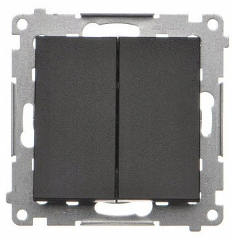 Simon 55 Włącznik Łącznik Pojedynczy + Przycisk Zwierny Podtynk Czarny Mat