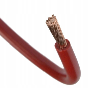 Przewód Kabel Jednożyłowy z giętką żyłą 1x10mm2 Czerwony 1m 450 /750 V