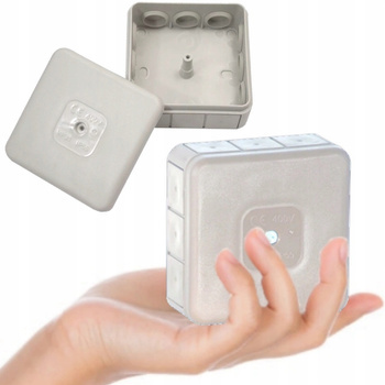 Puszka Elektryczna Hermetyczna Natynkowa 12-Wlotowa 85x85x37 mm Biała 1szt