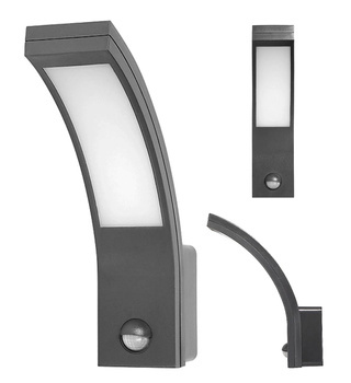 Hermetyczna Lampa Zewnętrzna Kinkiet LED 10W 4000K Czujnik Ruchu Szara
