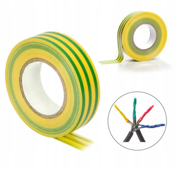 Taśma Izolacyjna Mocna Izolacja Żółt-Ziel 19mm 20M