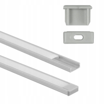 Profil Aluminiowy do Taśm LED Anodowany Wpuszczany Natynkowy 1m z Kloszem