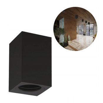 Oprawa Halogenowa Natynkowa Sufitowa Kwadratowa LED Czarna GU10