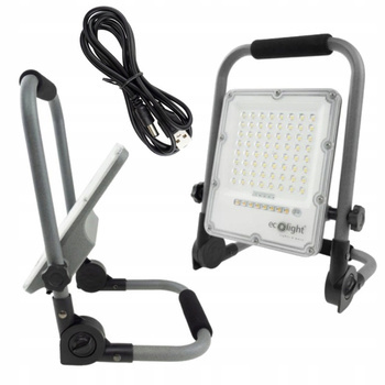Naświetlacz LED Roboczy Budowlany Zewnętrzny Ogrodowy z Akumulatorem 30W