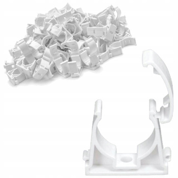 AKS Uchwyt Zamykany Do rur Uniwersalny UZ-18 18mm 100 Sztuk Biały
