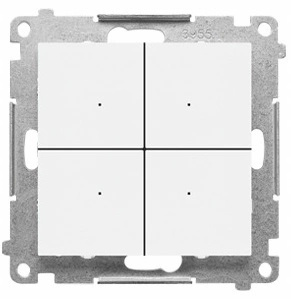 Simon 55 Elektroniczny Łącznik / Przycisk Poczwórny 4-krotny 6A Biały Mat