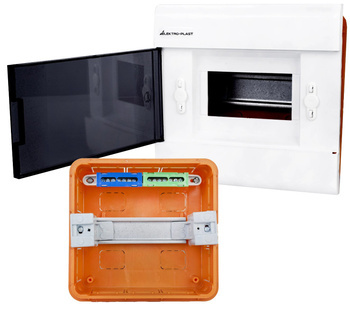 Rozdzielnica Podtynkowa Skrzynka z drzwiczkami Klapką 1x6 listwami N+PE