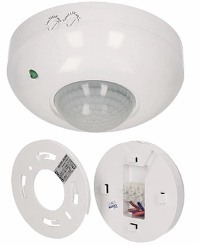 Czujnik Ruchu Zmierzchu Sufitowy Czujka PIR 360st. 1200W Natynkowy Biały