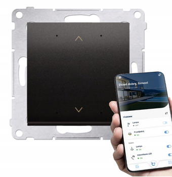 Simon 54 GO Sterownik SHUTTER do Żaluzji Rolety Sterowany WIFI Antracyt Mat