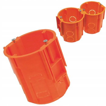 Puszka podtynkowa elektryczna Łączeniowa Głęboka PK60 81 mm Pomarańczowa