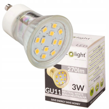 Żarówka LED Reflektorek do Oprawek Halogenowych Gwint GU11 3W Neutralna