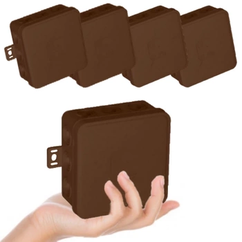 VIPLAST Puszka Natynkowa Hermetyczna Na Klik IP54 100x100x41mm Brązowa 5szt