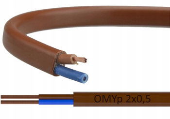 Przewód OMYp 2x0,5 linka elastyczna płaska Brązowa