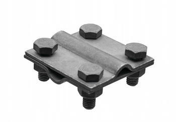 Złącze krzyżowe do odgromu bednarki 2 małe płytki