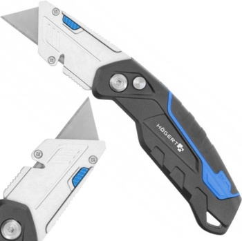 HOEGERT Nóż Z Ostrzem Trapezowym Składany 1+3