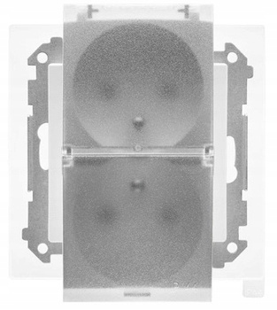 Simon 55 Gniazdo Podwójne Hermetyczne z Uziemieniem Klapką Biały Mat