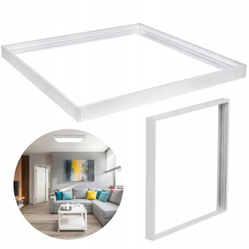 Ramka Natynkowa do Panelu LED Zatrzaskowa Biała 60x60cm