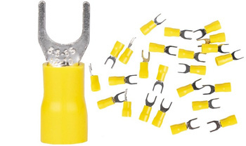 Końcówka Widełkowa Izolowana Kablowa 6 mm2 M6 Miedź 25 sztuk Żółta