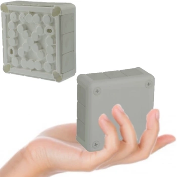 Puszka Natynkowa Hermetyczna 12-wlotowa Z Dławikami 98x98x42mm Popiel