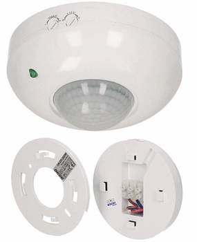 Czujnik Ruchu Zmierzchu Sufitowy Czujka PIR 360st. 1200W Natynkowy Biały