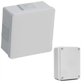 Puszka Hermetyczna Natynkowa Na Klik 4-Wlotowa 86x86x40 mm IP55 Biała 1szt