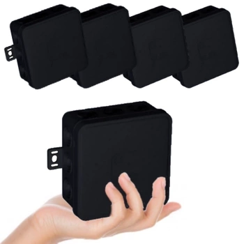 VIPLAST Puszka Natynkowa Hermetyczna Na Klik IP54 100x100x41 mm Czarna 5szt