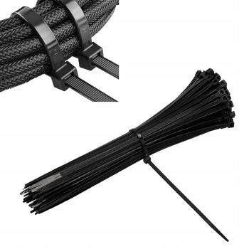Opaski Kablowe Zaciskowe Trytytki Bardzo Mocne Czarne 2,5x100mm 100 sztuk