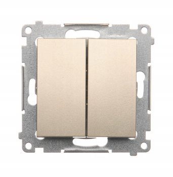 SIMON 54 Włącznik Schodowy Podwójny 2x Złoty Mat