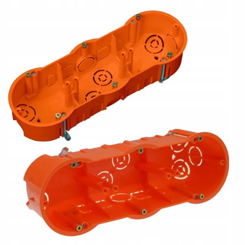 Puszka Elektryczna Instalacyjna Podtynkowa Potrójna Płytka do Regipsu 46mm