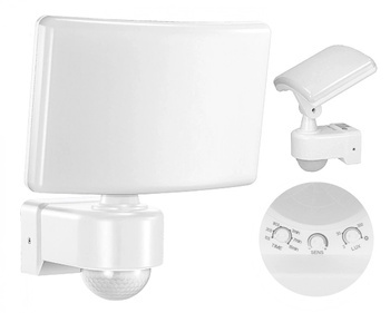 Hermetyczny Naświetlacz LED Lampa Ogrodowa TOS 30W Czujnik Ruchu PIR Biała